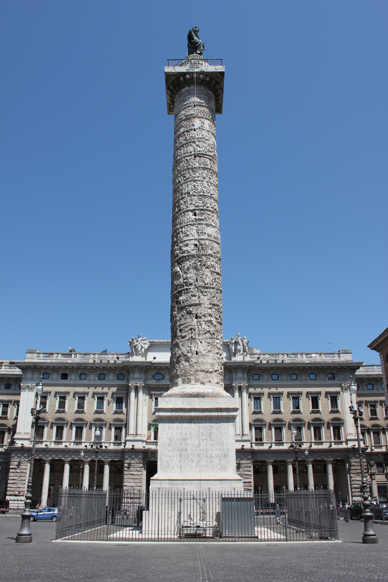 Mark-Aurel-Säule auf der Piazza Colonna, Rom: wiki commons CC BY-SA 2.0.