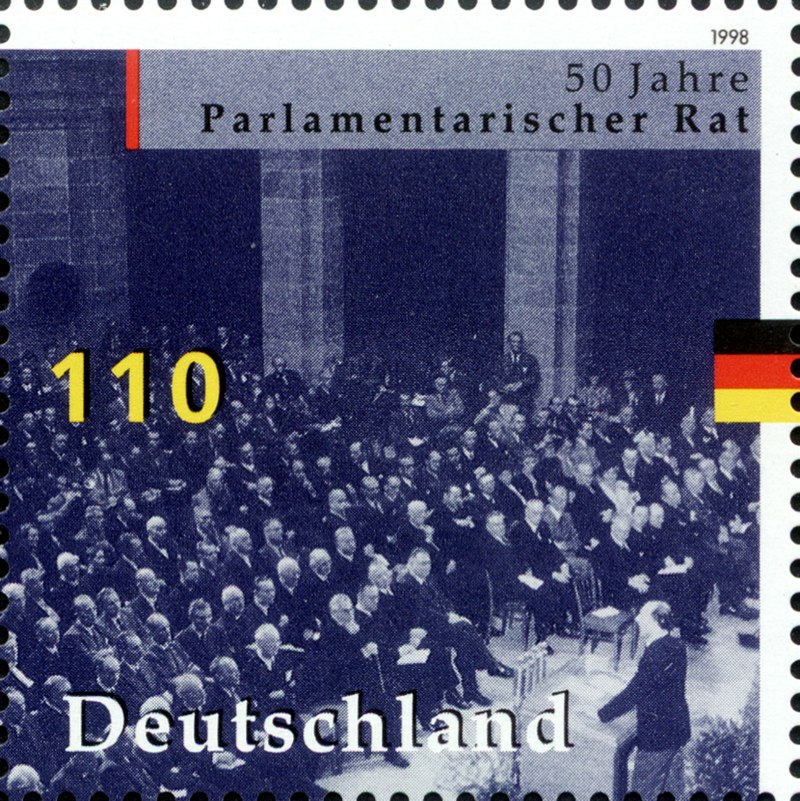 Sonderbriefmarke 50 Jahre Parlamentarischer Rat, herausgegeben von der Deutsche Bundespost 1998